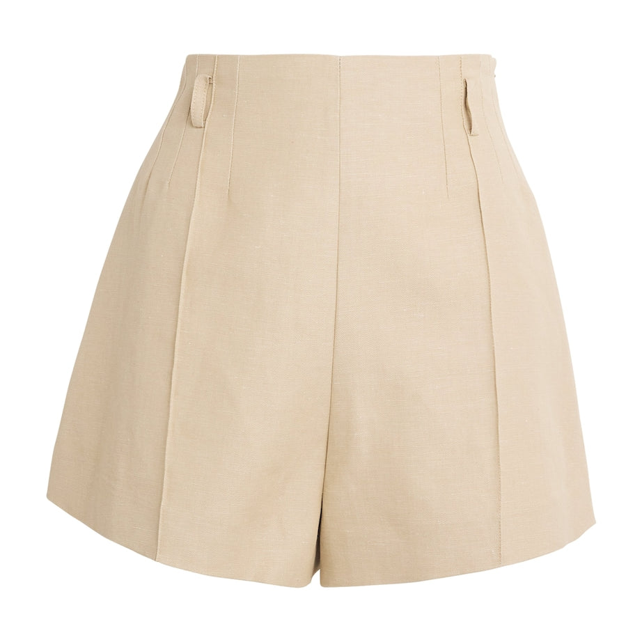 Neutral Marled Suit Shorts