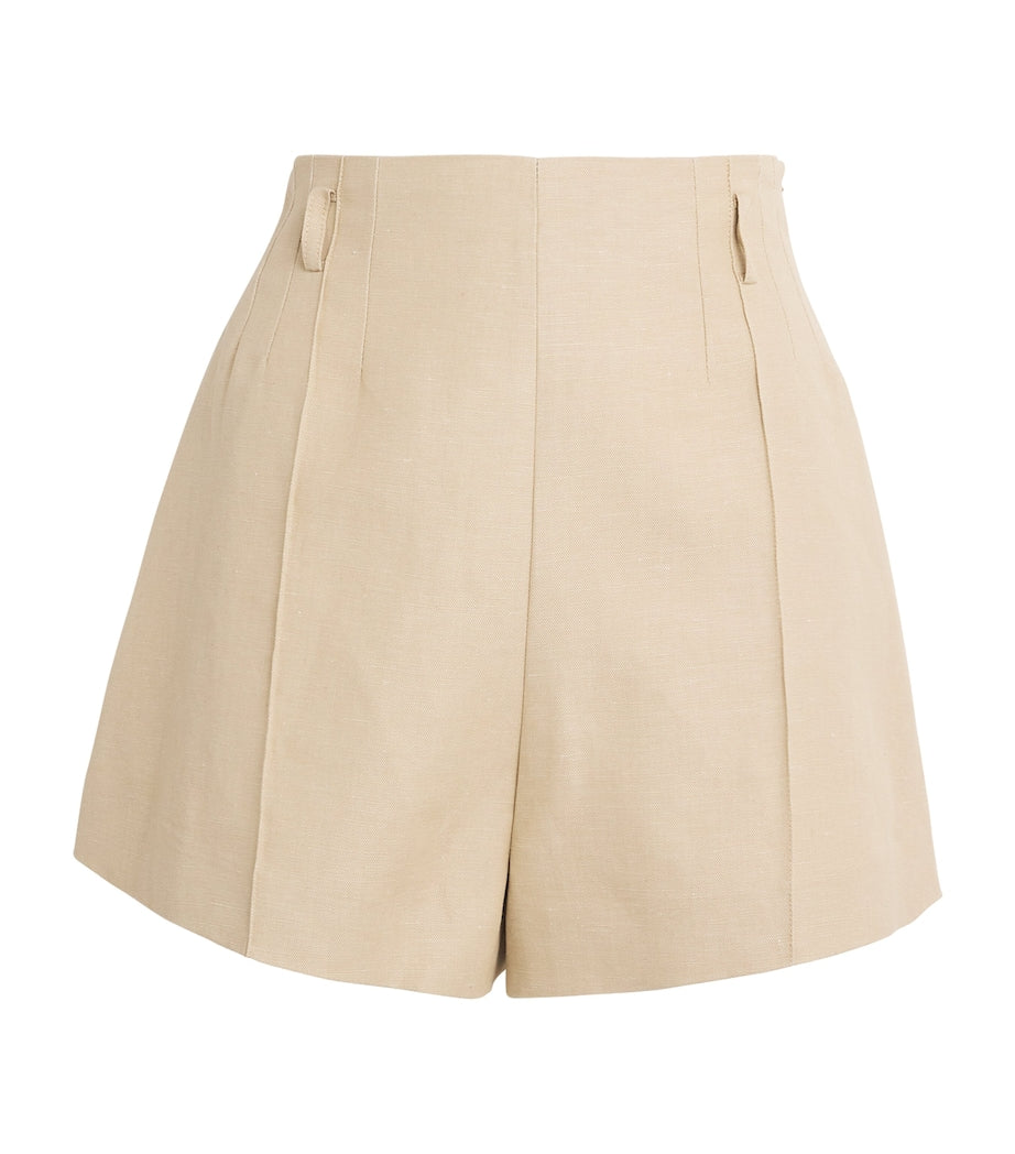 Neutral Marled Suit Shorts