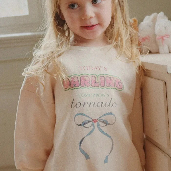 Çocuk pamuklu sweatshirt Konges Sløjd LOUPY LOU SWEAT SHIRT OCS