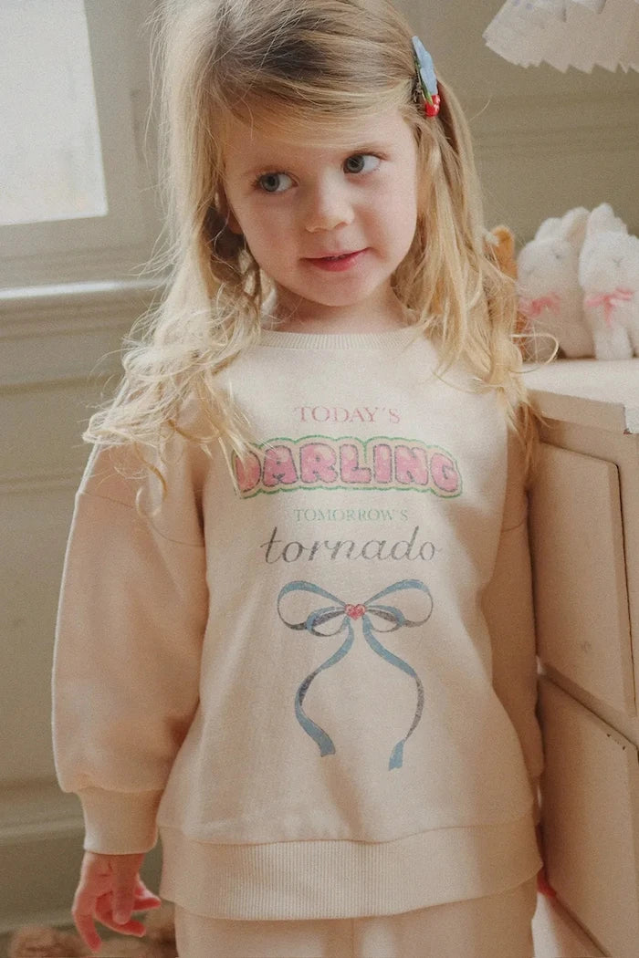 Çocuk pamuklu sweatshirt Konges Sløjd LOUPY LOU SWEAT SHIRT OCS