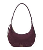 Small Suede Hudson Crescent Shoulder Bag