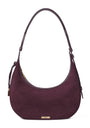 Small Suede Hudson Crescent Shoulder Bag