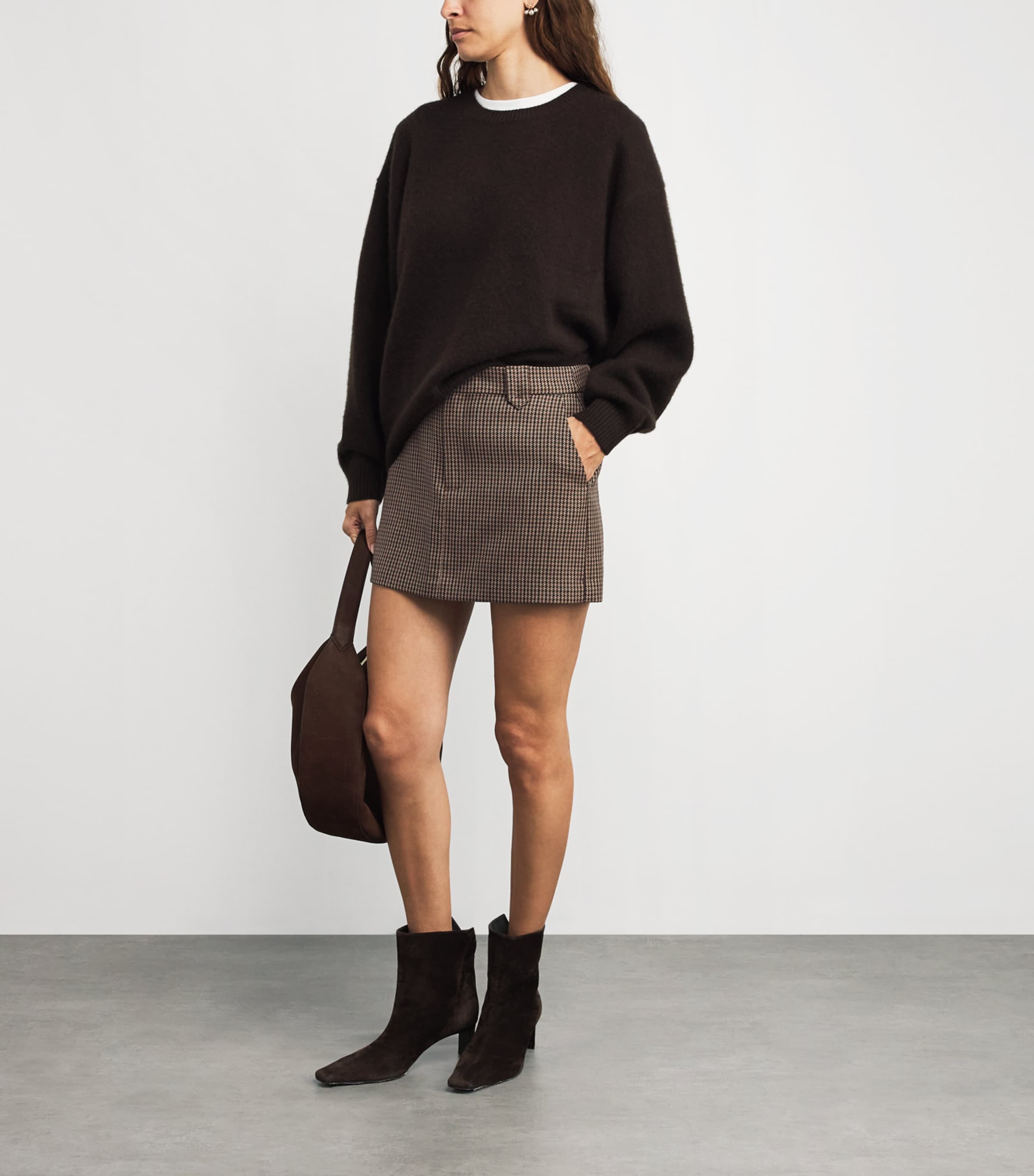 PAIGE Houndstooth Bobbi Mini Skirt