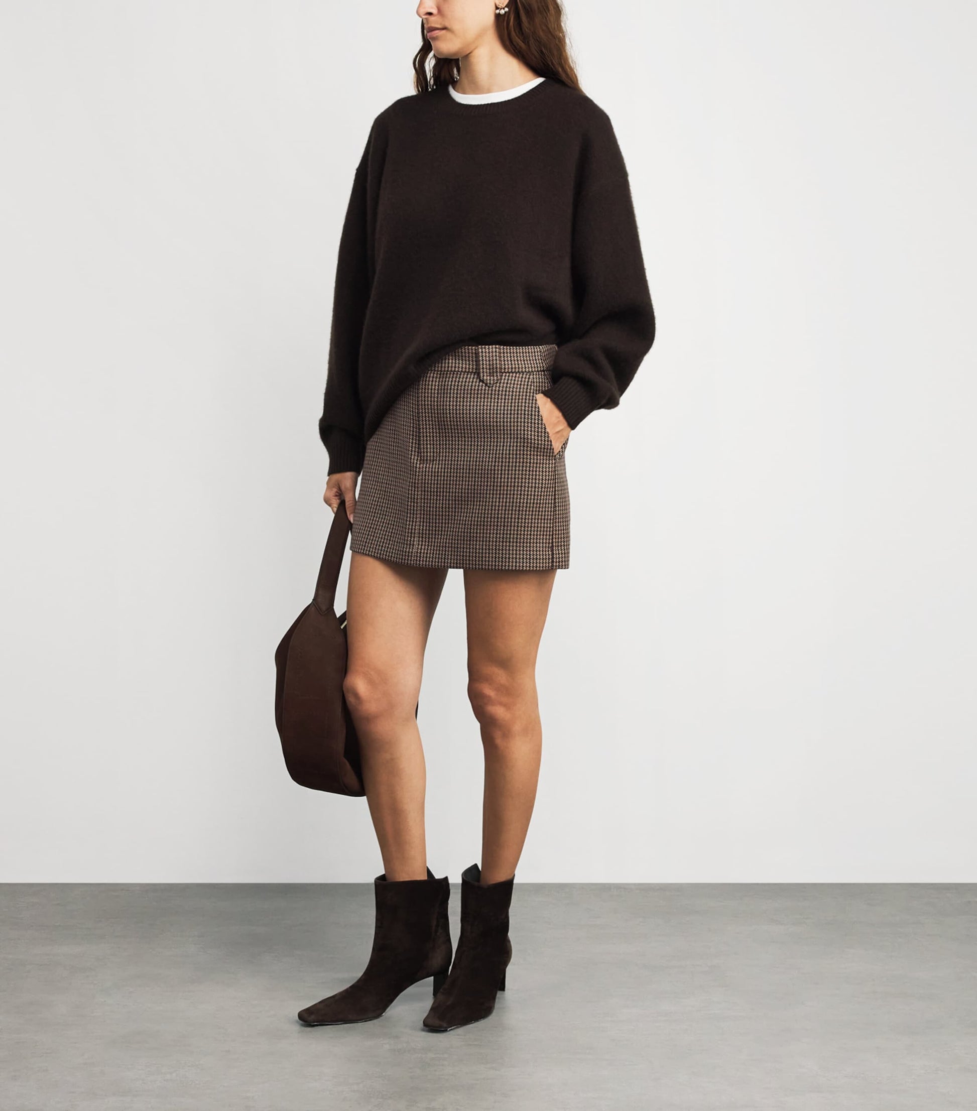 PAIGE Houndstooth Bobbi Mini Skirt