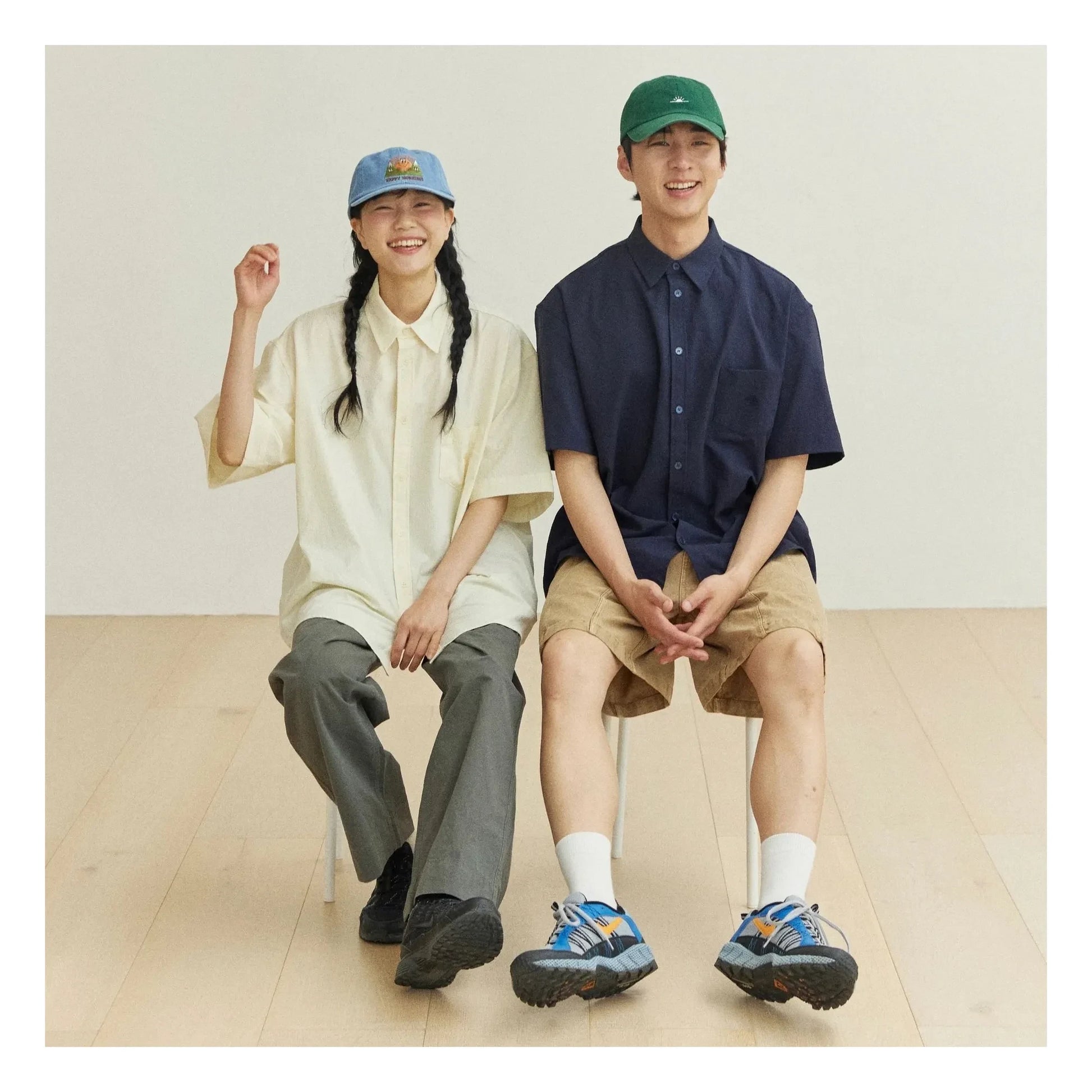 Kappy - Seersucker Check shirt | Navy blue