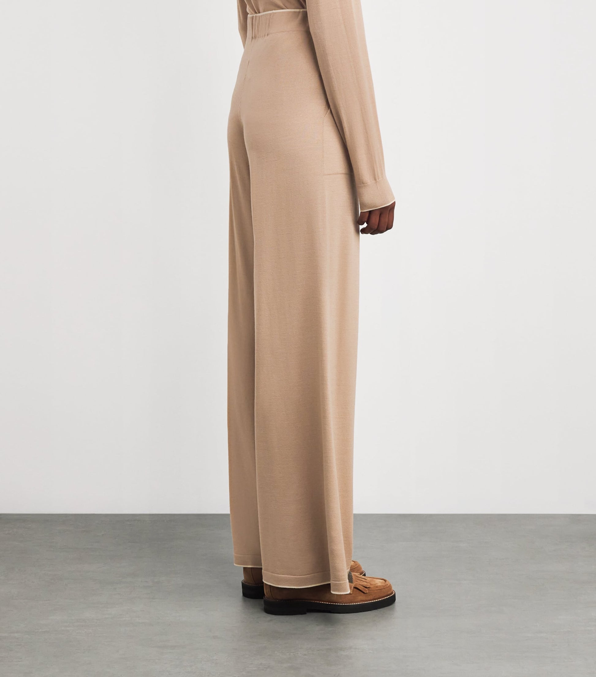 Eleventy Beige Wool Drawstring Trousers