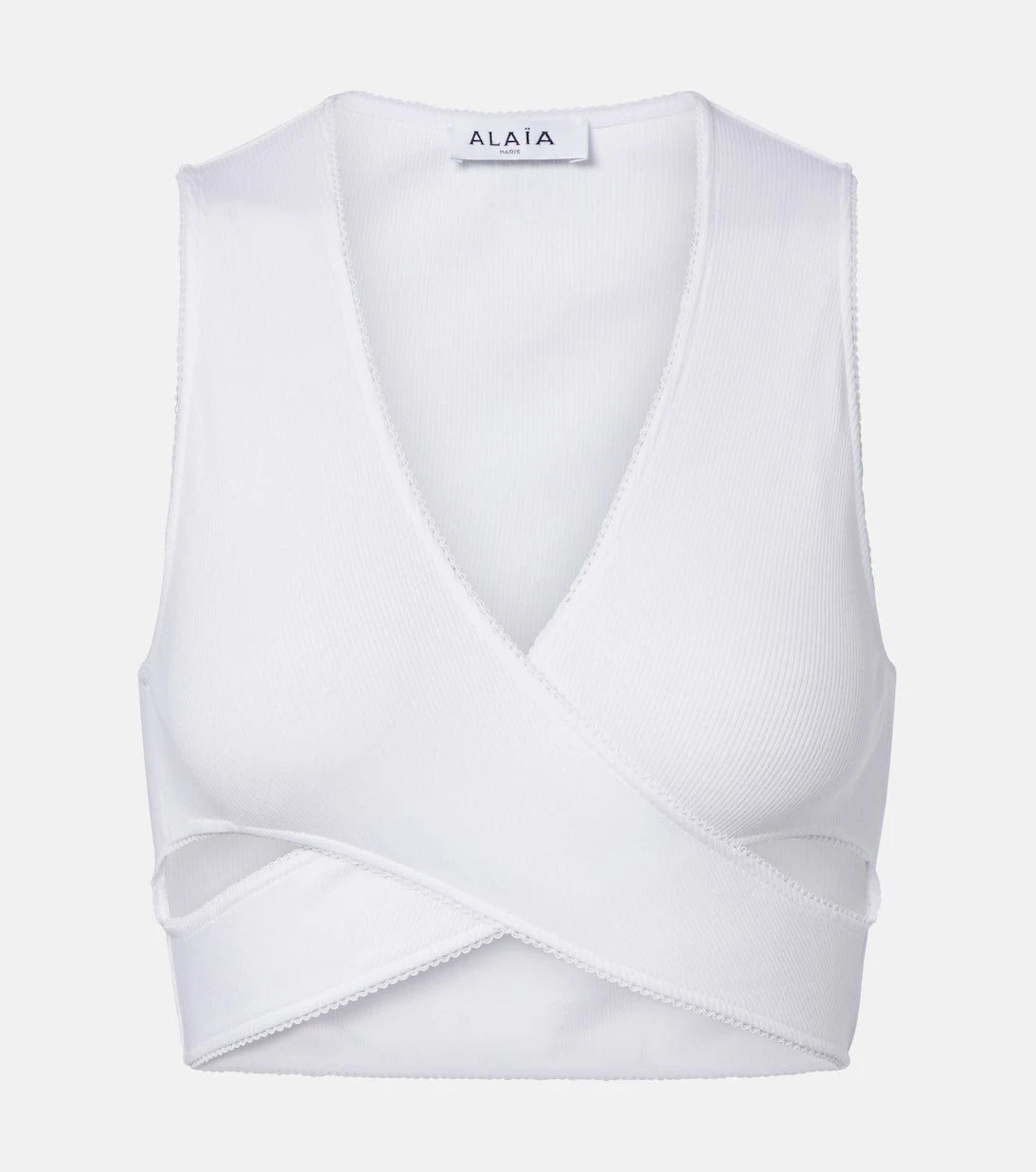 Alaïa - Ribbed-knit jersey crop top
