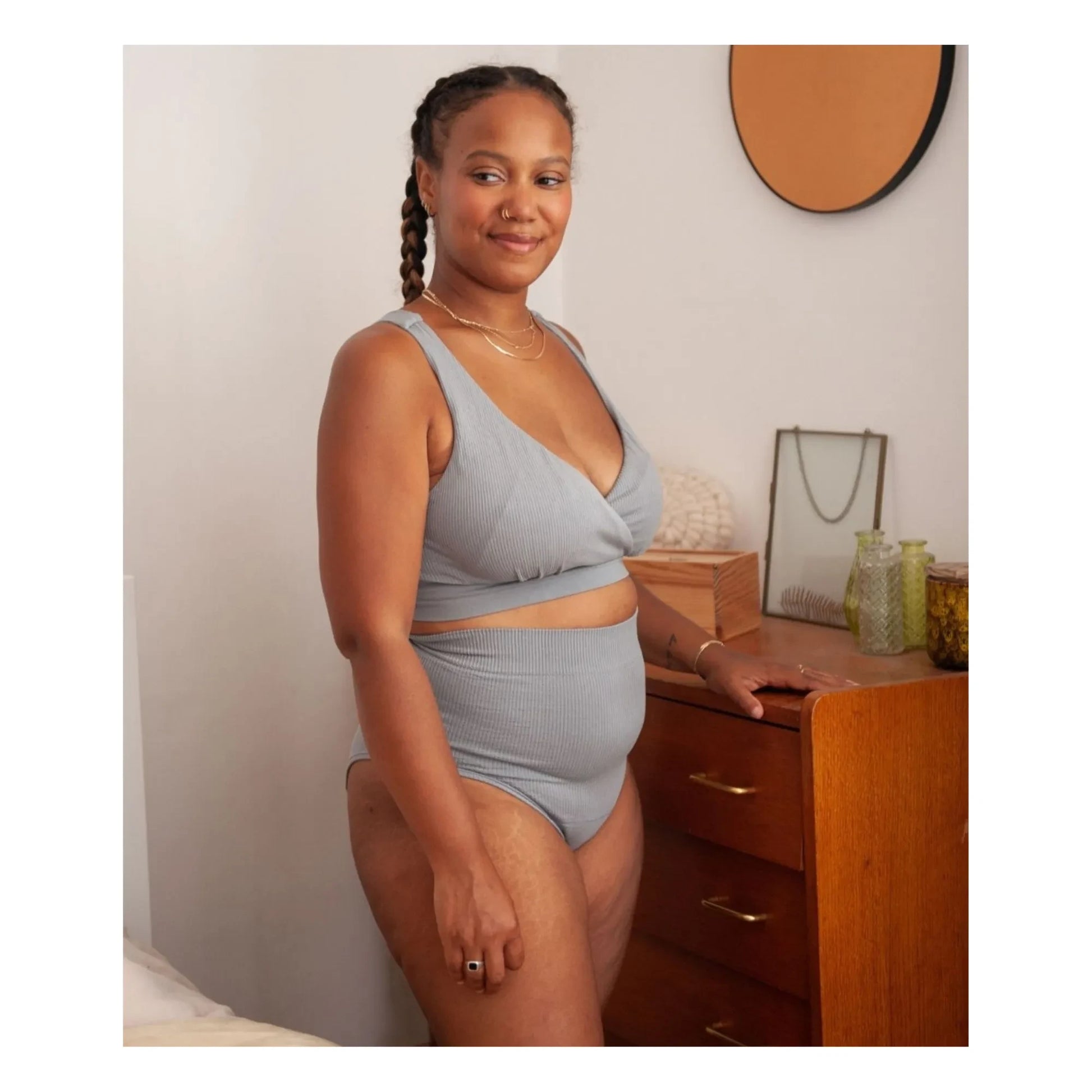 Mama Hangs - Everyday high-waisted panties | Grey blue
