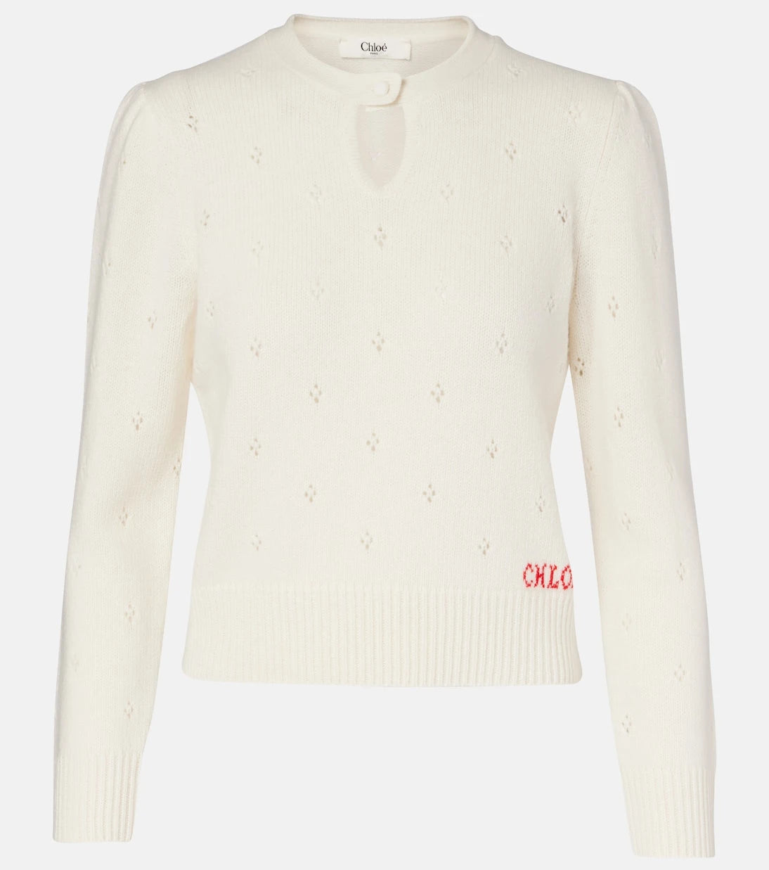 Chloé - Pointelle wool and cashmere sweater