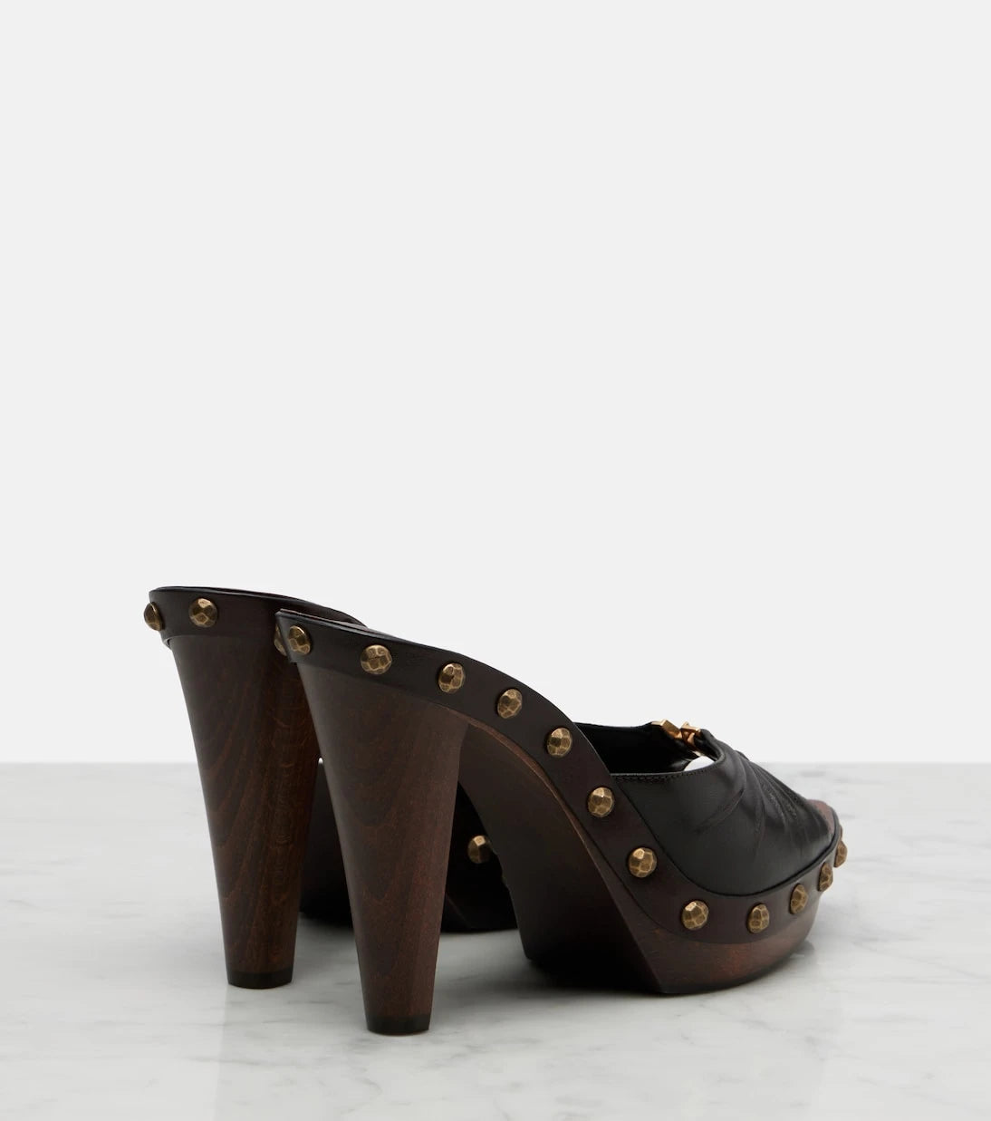 Saint Laurent - Babylone studded leather platform mules