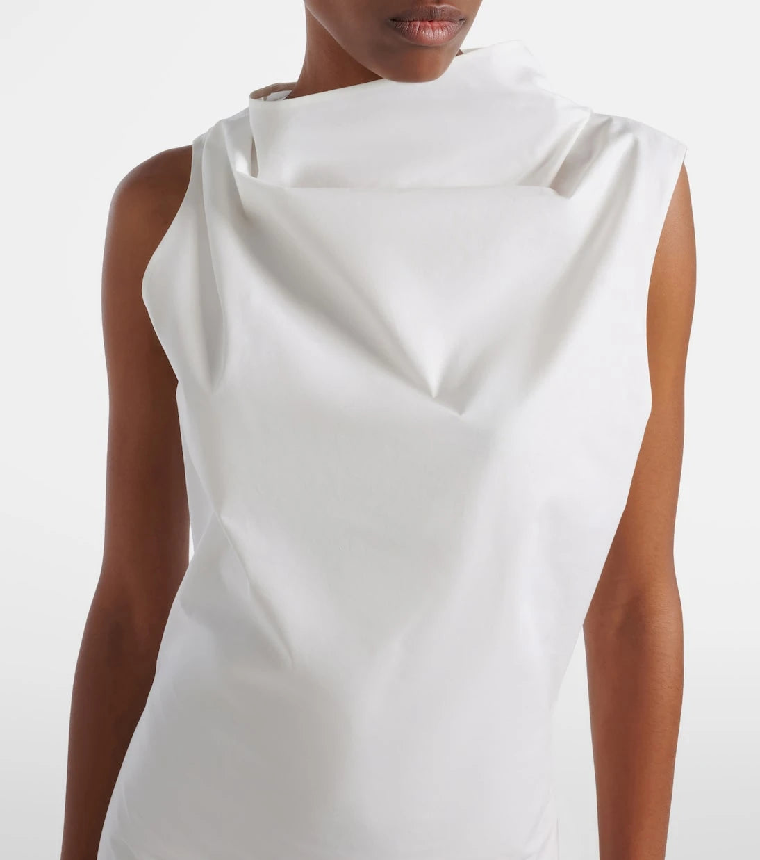 Khaite - Astor draped cotton poplin minidress