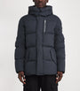 Moose Knuckles Grey Down Shearling-Trim 3Q Jacket