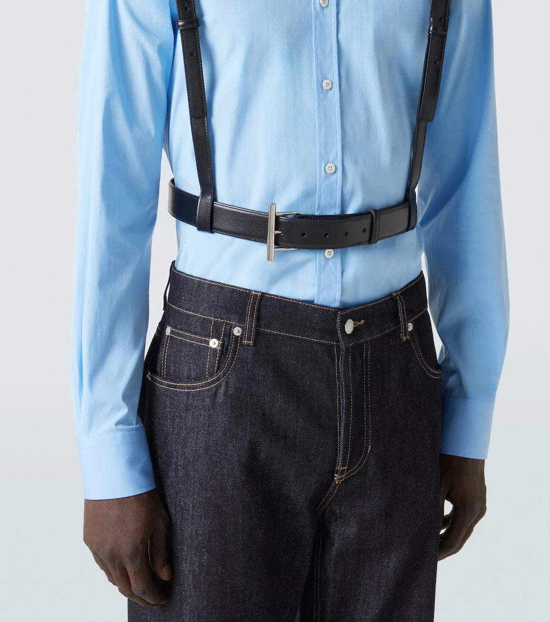 McQueen - T-Bar Harness leather belt