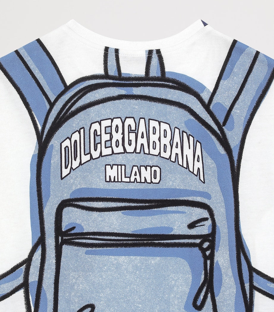 Dolce & Gabbana Kids Cotton Backpack Print Oversized T-Shirt (8-12 Years)