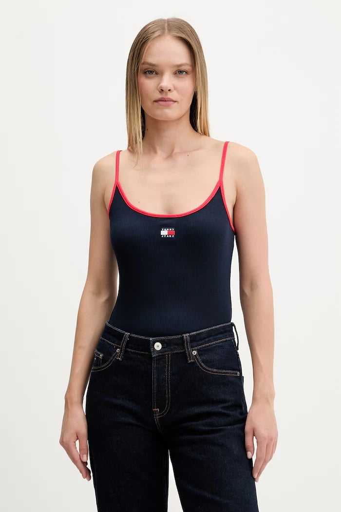 Tommy Jeans топ дамски от памук с еластан