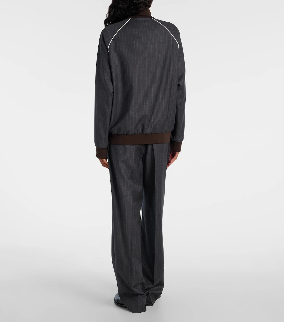 Miu Miu - Pinstripe virgin wool blouson