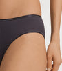 Hanro Black Cotton Seamless Midi Briefs