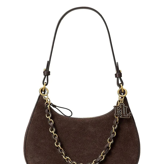 Lauren Ralph Lauren kadın süet crossbody çanta
