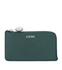 Green Leather Pebble Card Holder