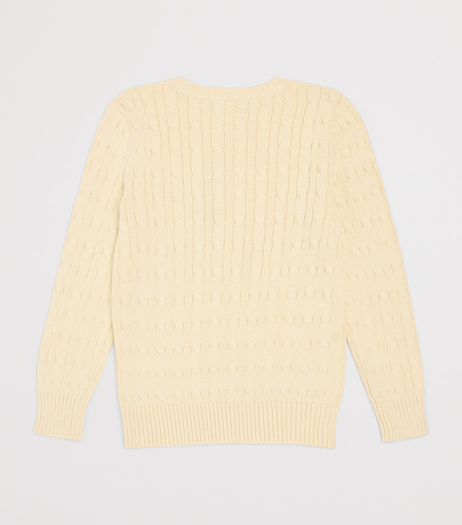 Ralph Lauren Kids Ivory Cotton Cable-Knit Sweater (6-14 Years)