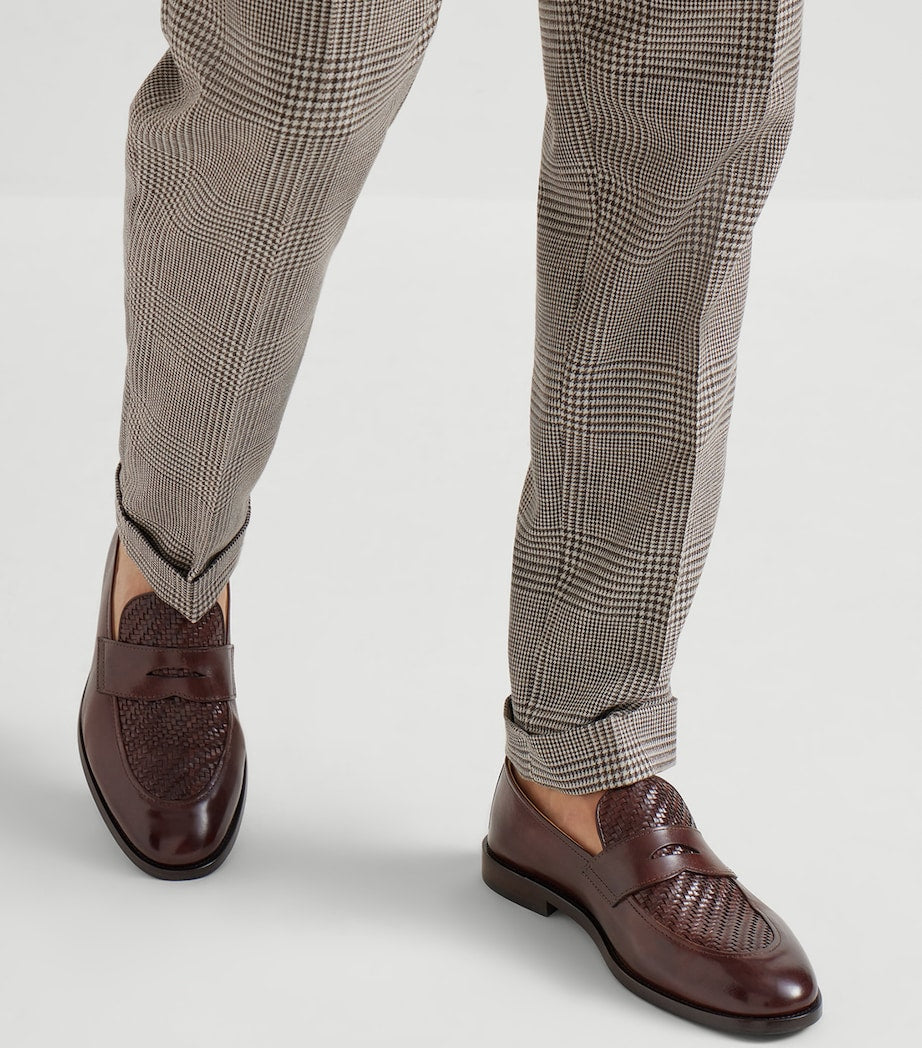 Leather Woven Loafers