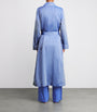 Blue Cotton Contrast-Trim Robe
