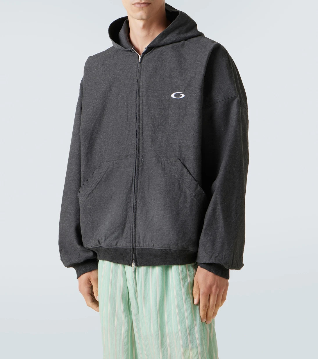 Balenciaga - هودي جينز بنمط ترمبلوي