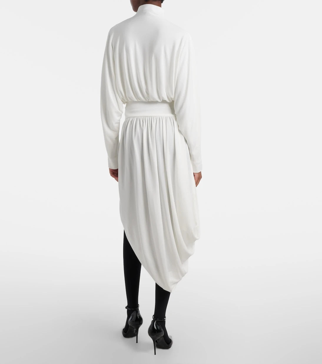 Alaïa - Asymmetric jersey midi skirt