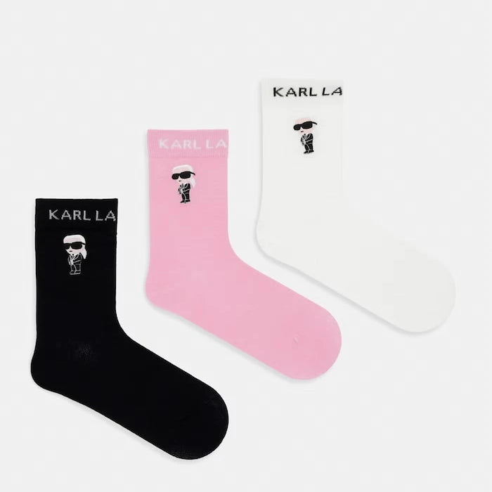 Karl Lagerfeld чорапи дамски с памук K/IKON 3 броя