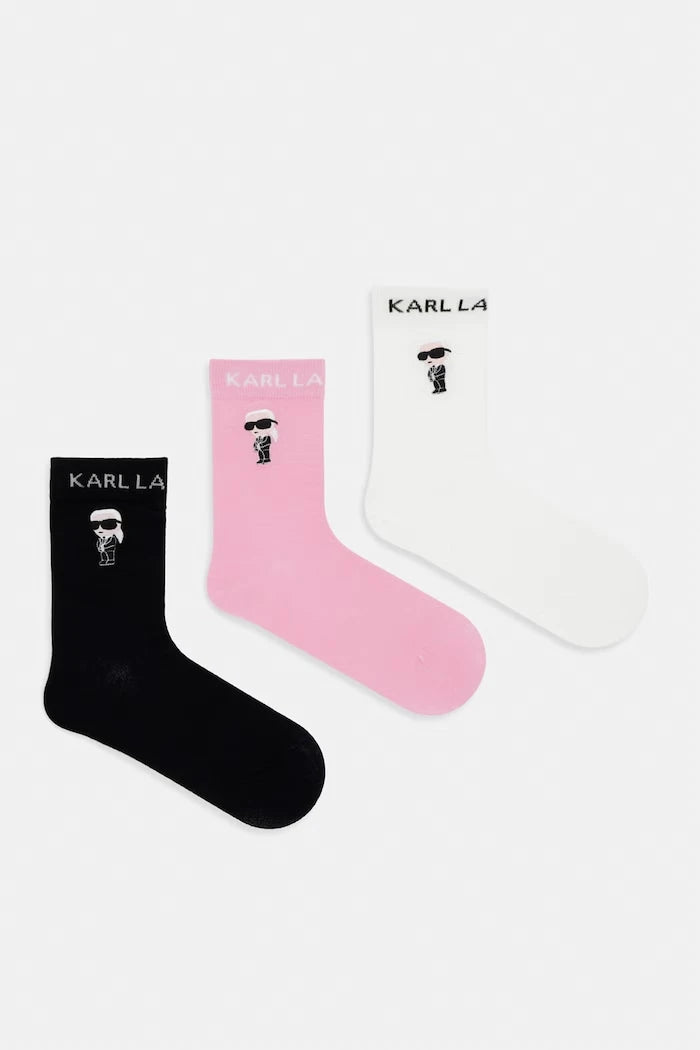 Karl Lagerfeld чорапи дамски с памук K/IKON 3 броя