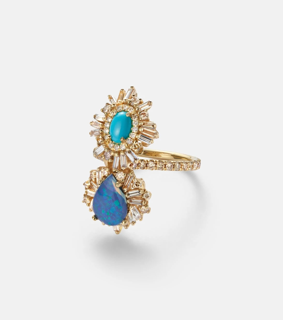 Suzanne Kalan - 18kt gold ring with gemstones