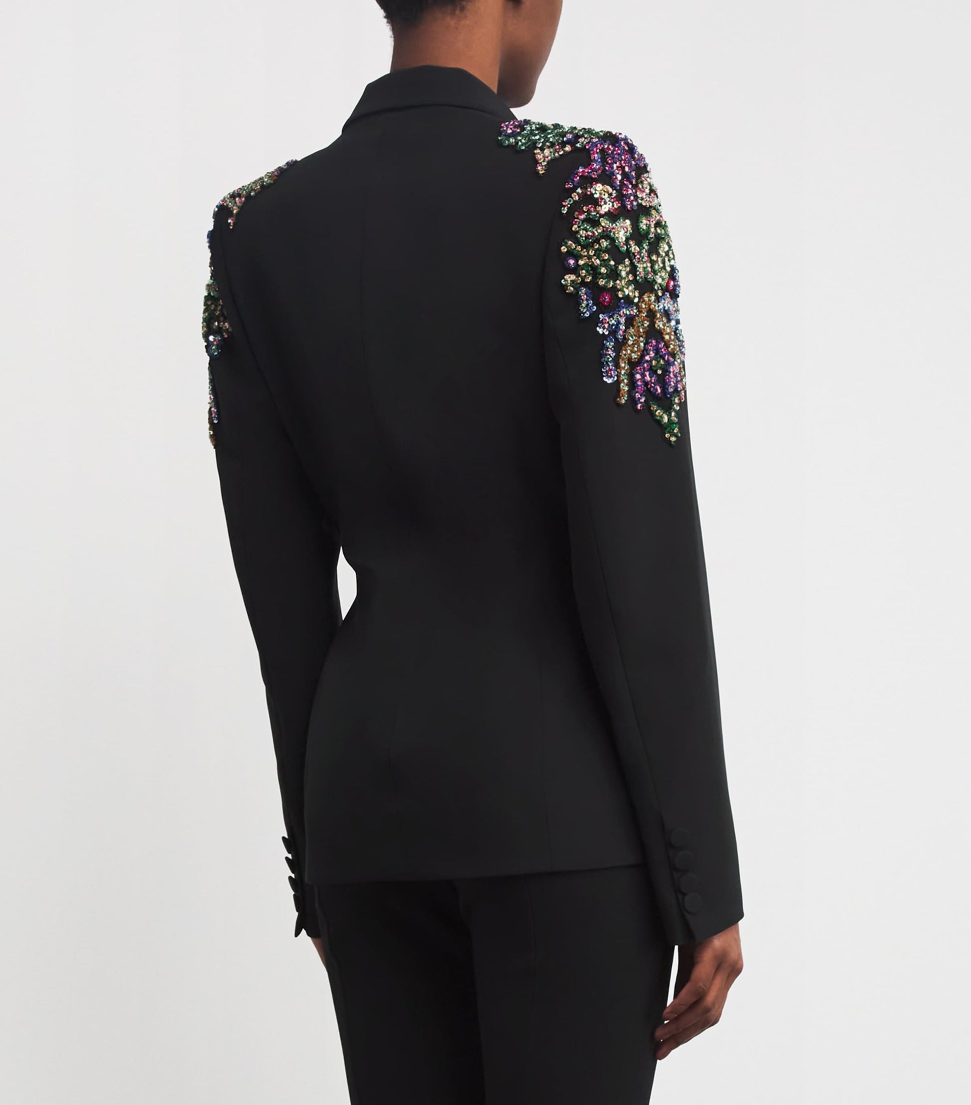 Zuhair Murad Black Cady Beaded Blazer