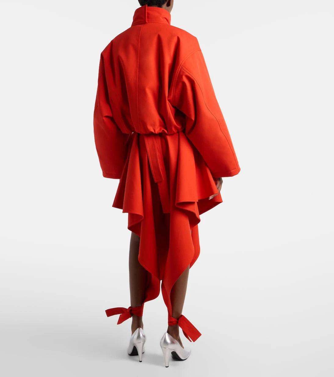 Alaïa - Ruffled cotton gabardine tapered pants