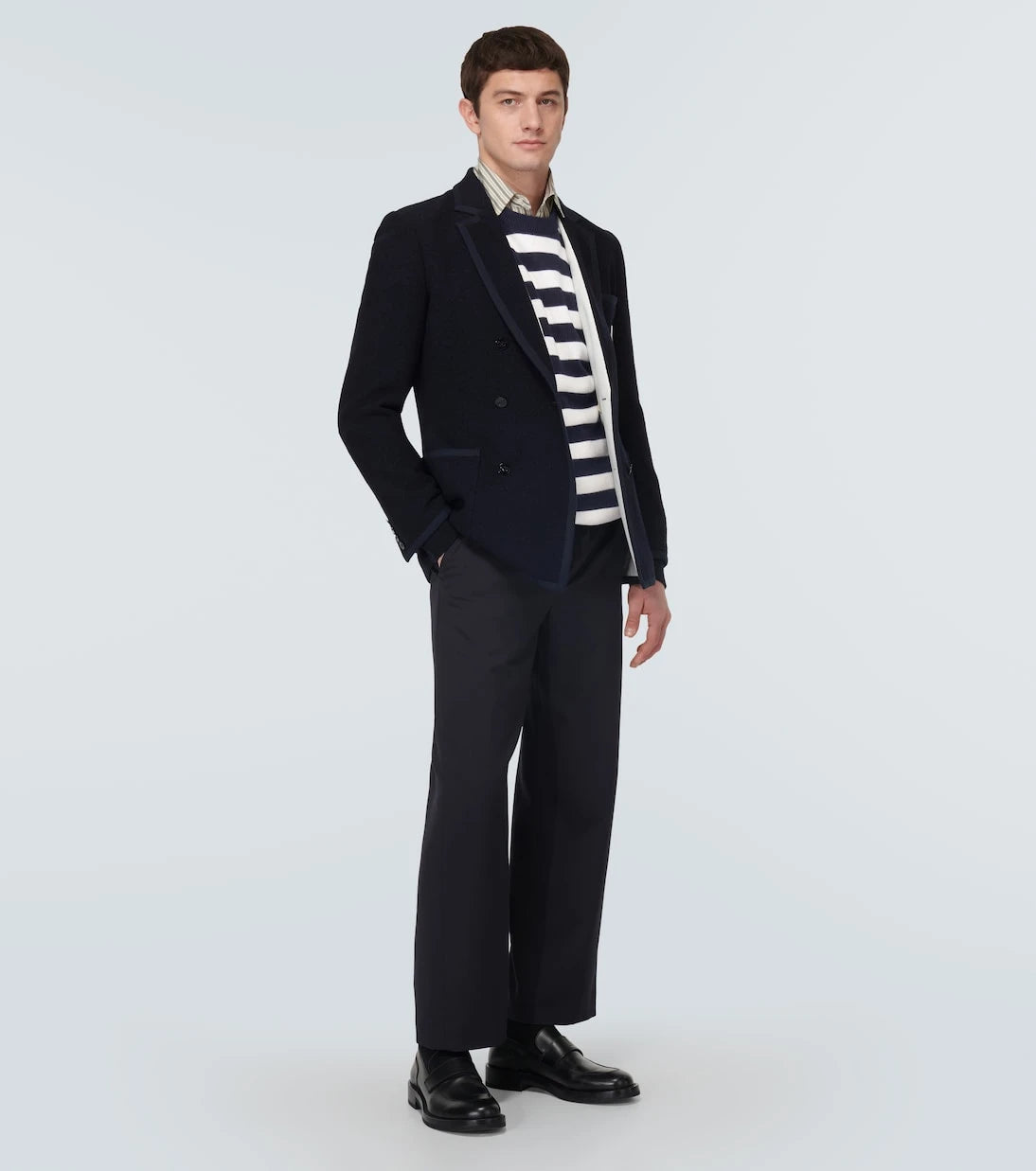 Valentino - Striped cotton and wool sweater