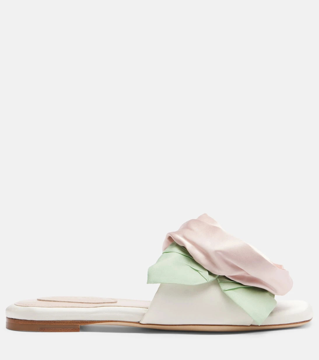 Simone Rocha - Floral-appliqué satin slides