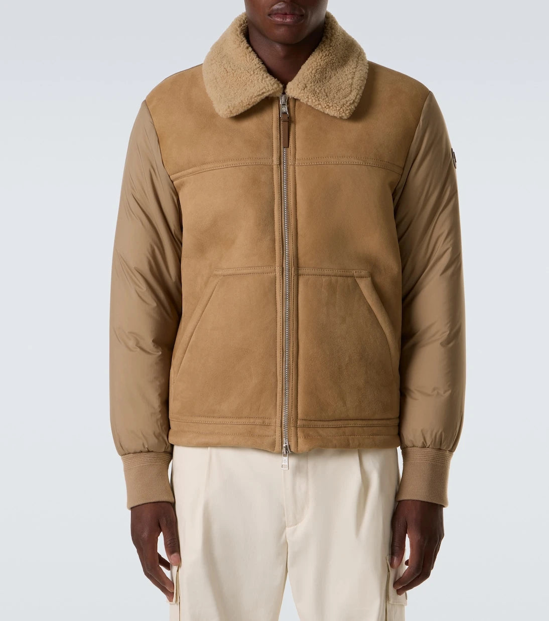 Moncler - Tonnay suede and shearling down jacket