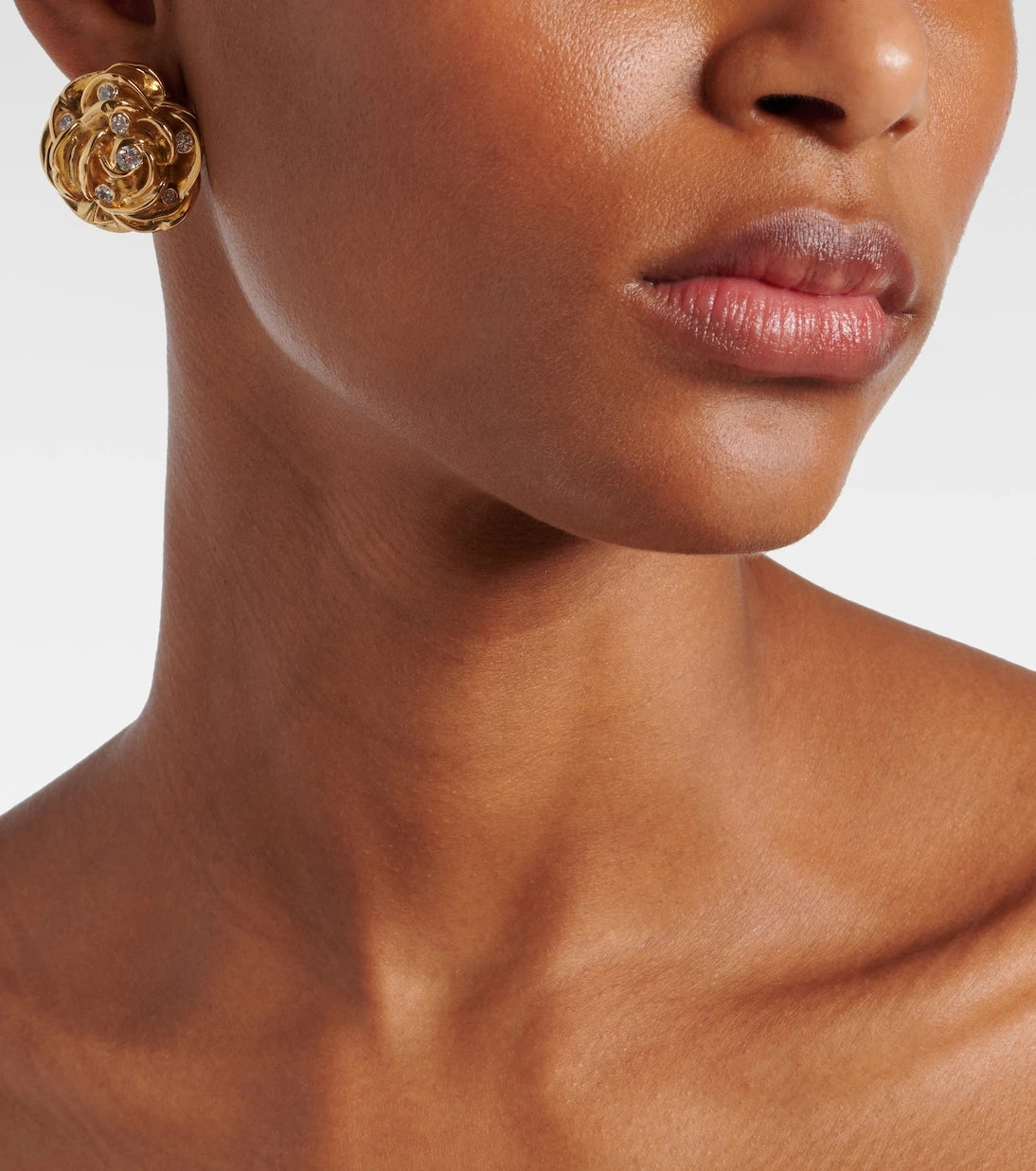 Magda Butrym - Floral embellished gold-plated earrings