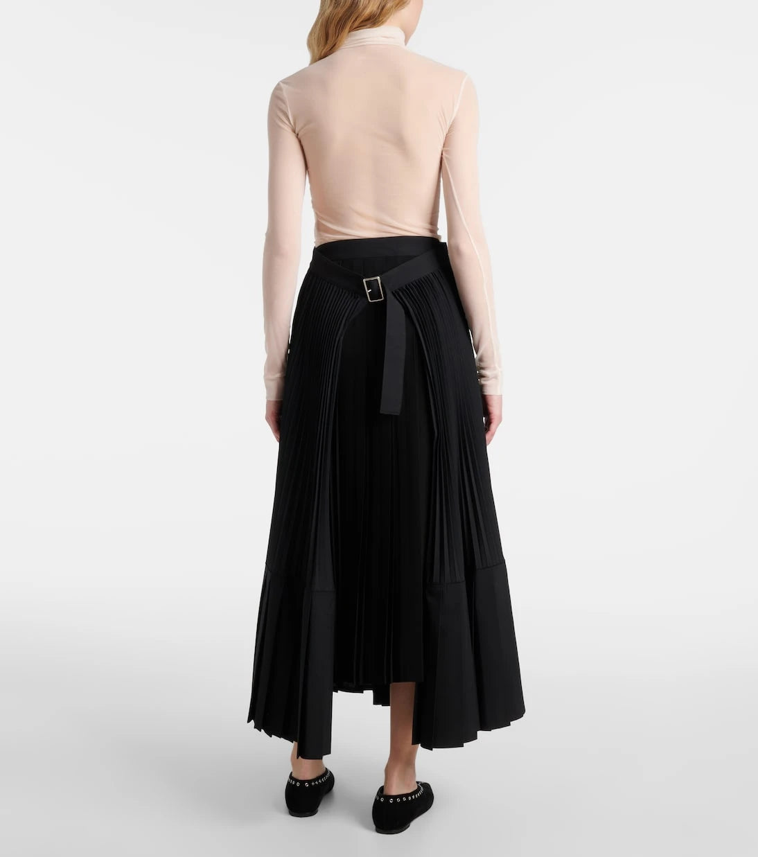 Junya Watanabe - Plissé wool-blend maxi skirt