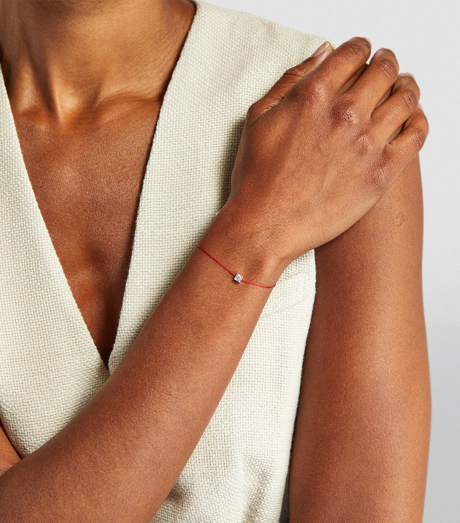 White Gold and Diamond Cube Bracelet (17.5cm)