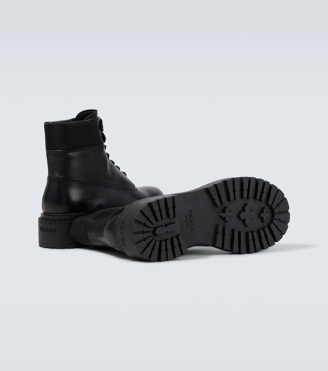 Prada - Leather and Re-Nylon ankle boots