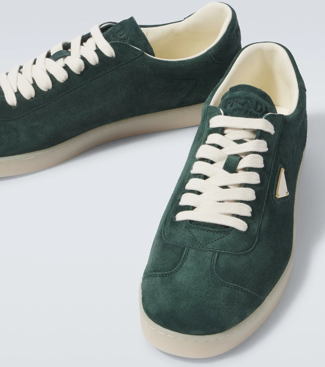 Prada - Lane logo suede sneakers