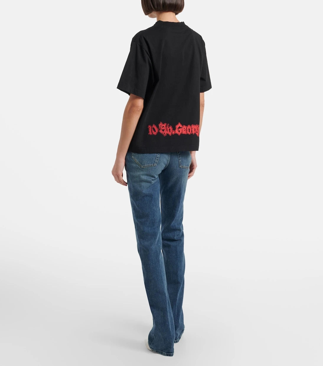 Balenciaga - جينز مستقيم بخصر عالٍ