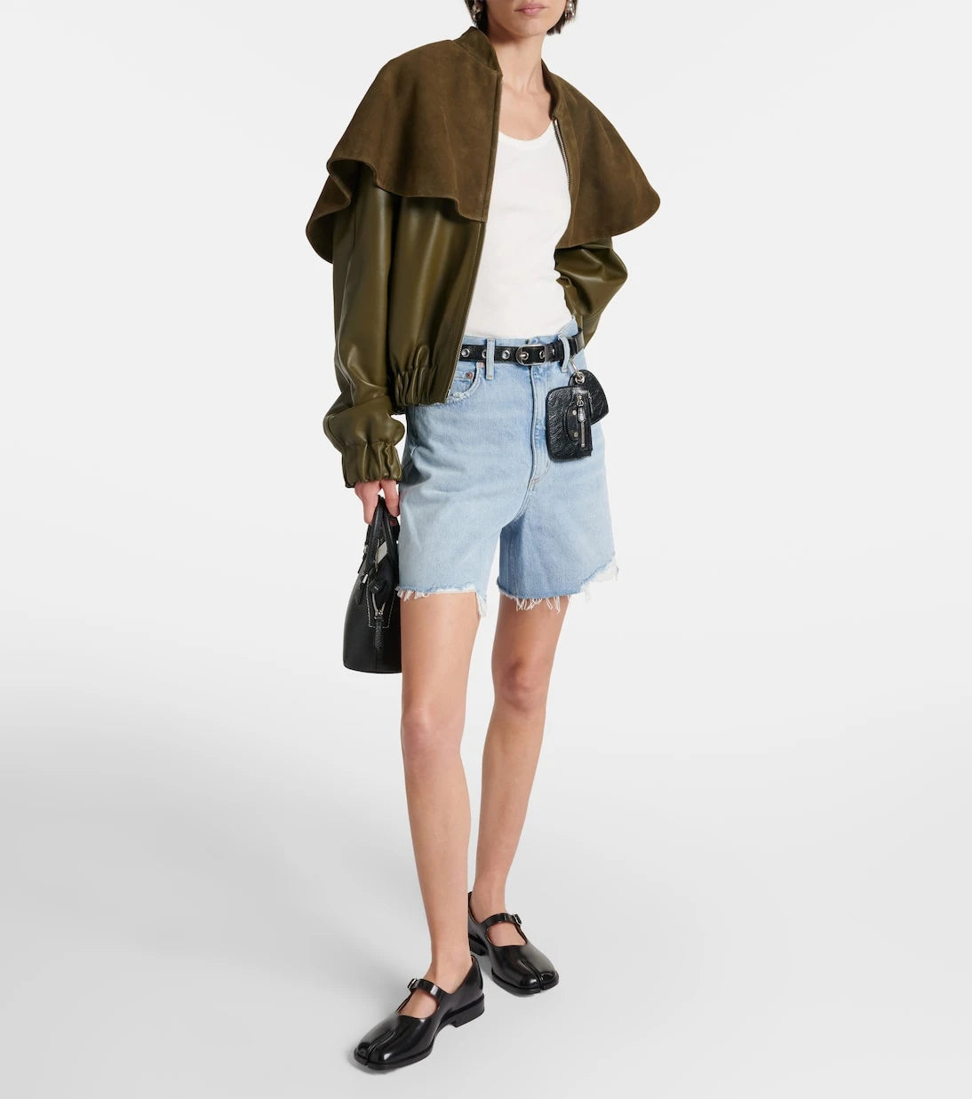 Agolde - Stella high-rise denim shorts