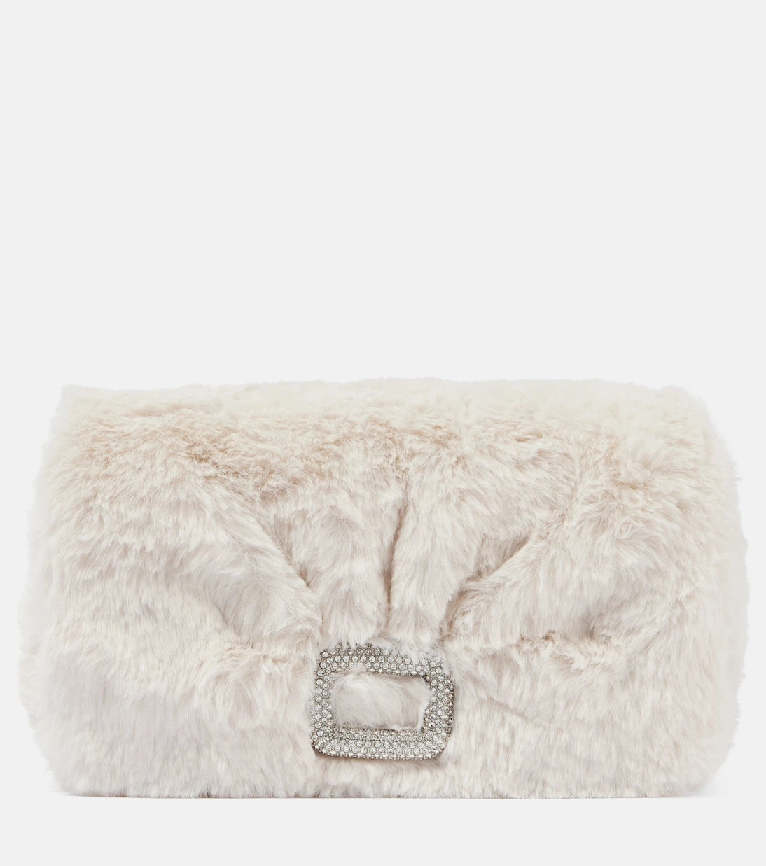 Roger Vivier - Viv Choc embellished faux shearling wallet