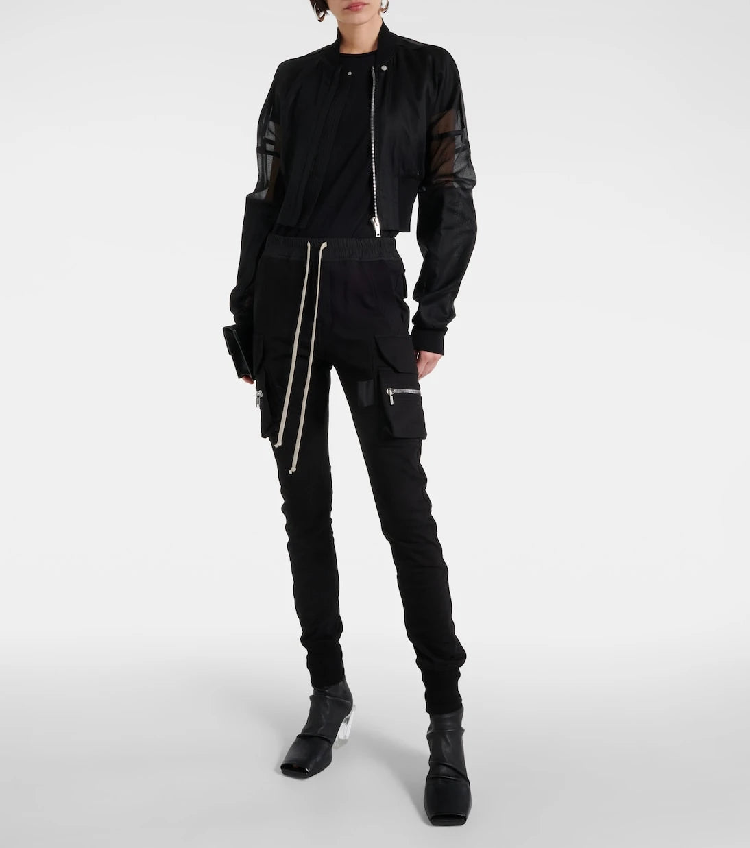 Rick Owens - High-rise cotton skinny cargo pants