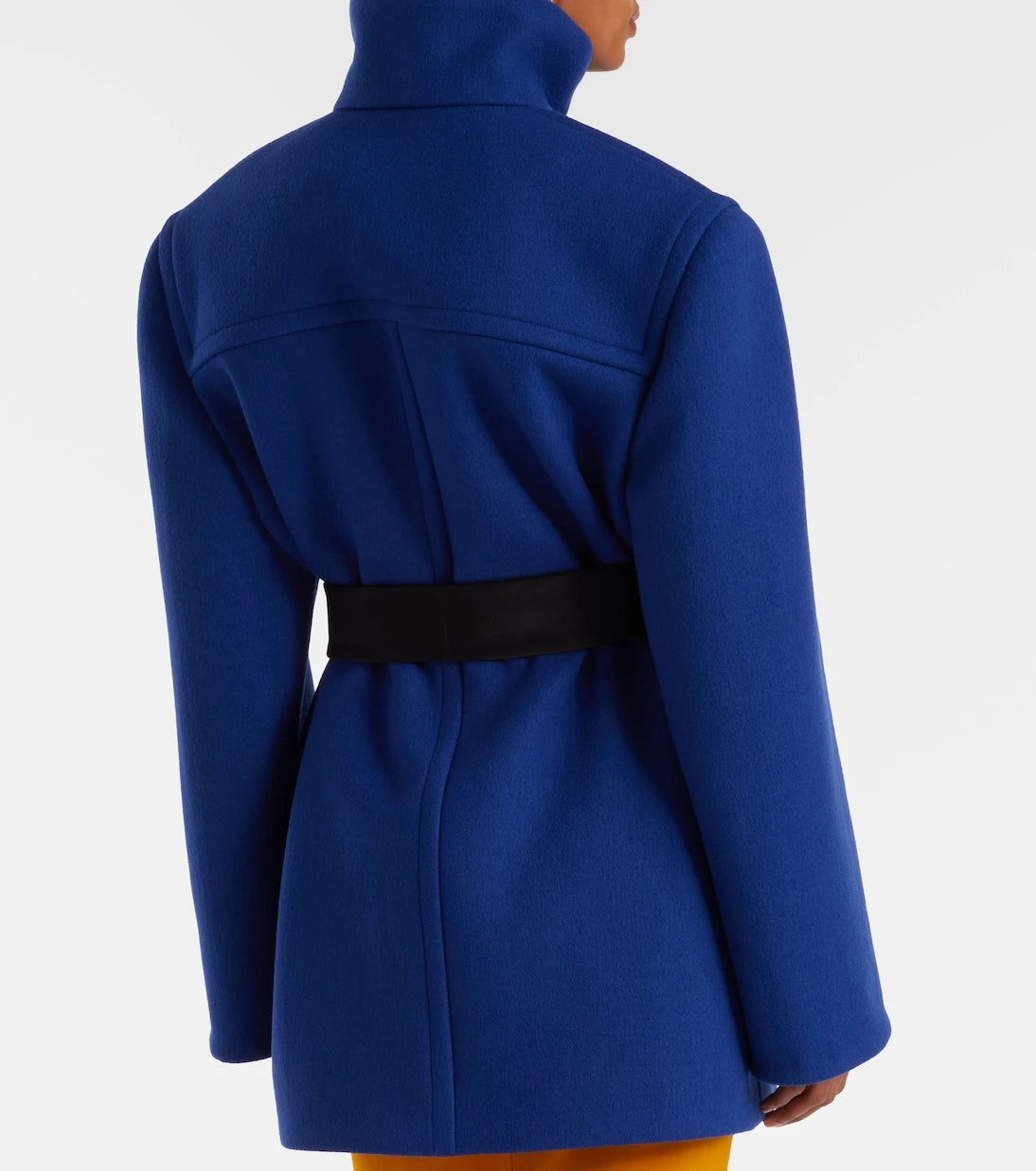 Saint Laurent - Belted silk-trimmed wool coat