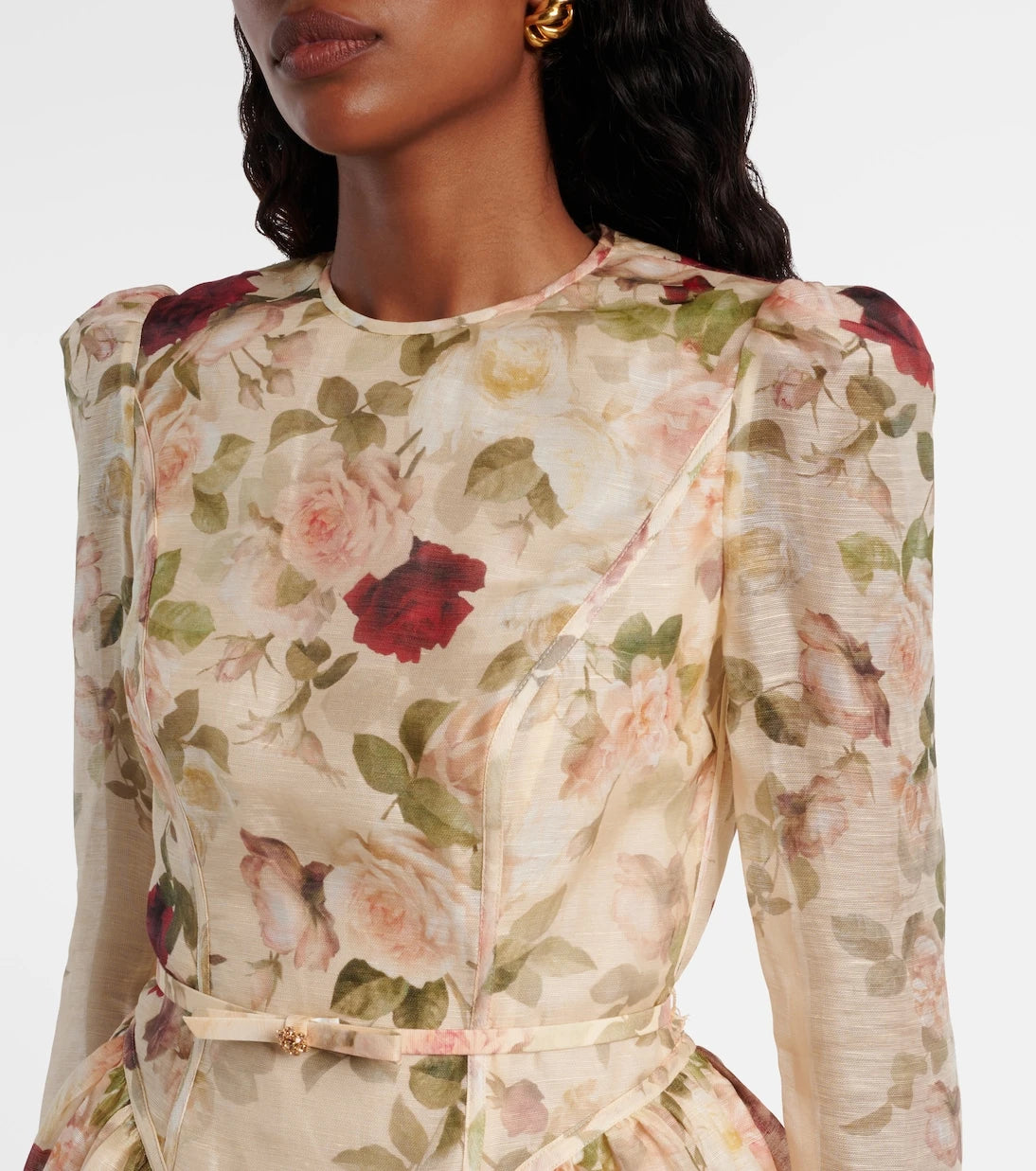 Zimmermann - Hypnotic floral linen and silk minidress