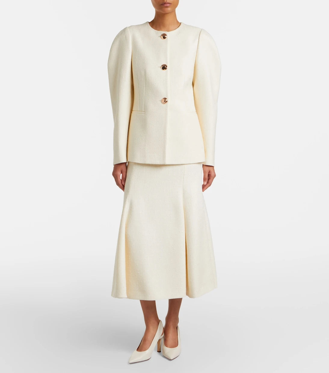 Gabriela Hearst - Patterson silk and wool midi skirt