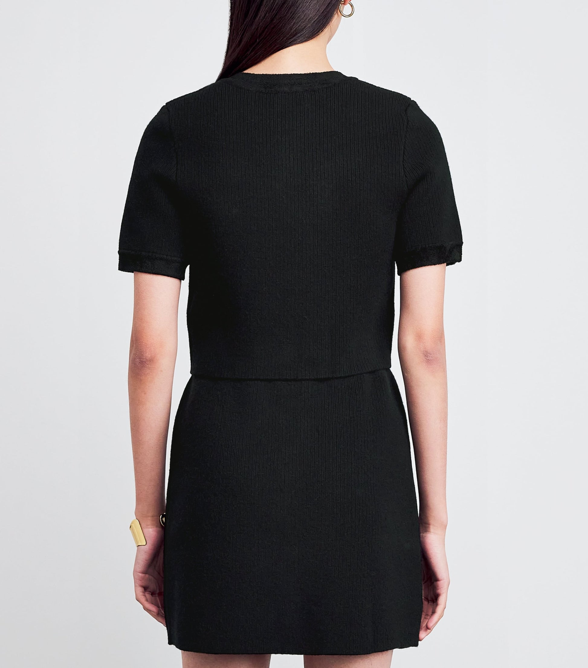 Claudie Pierlot Black Knitted Short-Sleeve Top