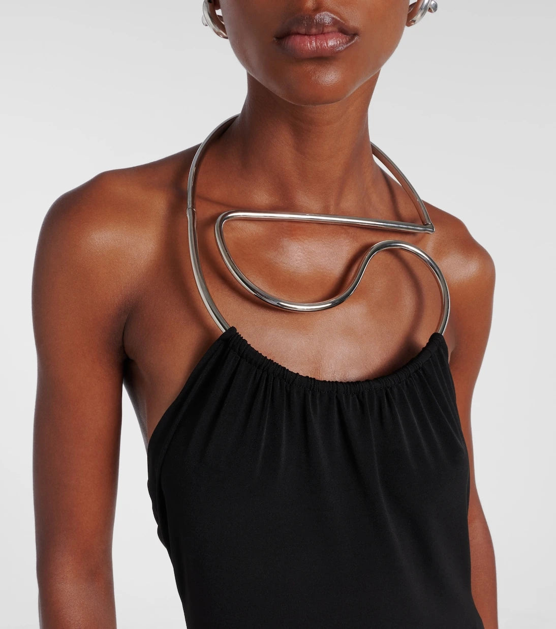 Coperni - Logo Necklace embellished halterneck gown